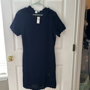 NWT- Gap navy crochet dress